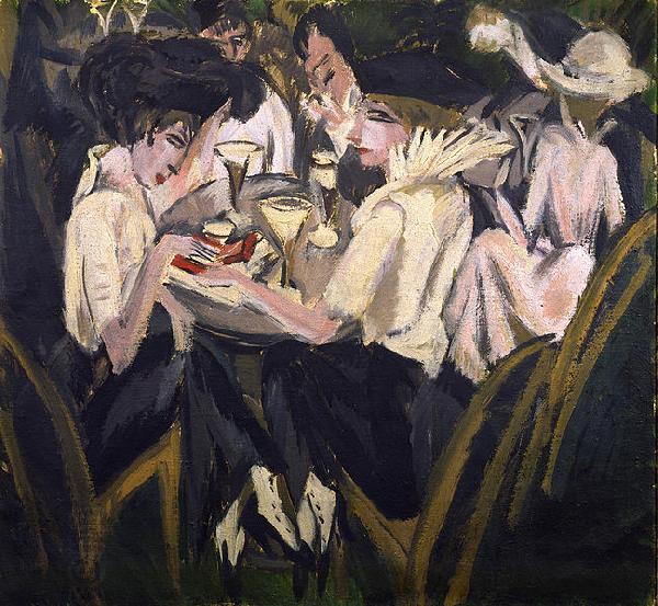Ernst Ludwig Kirchner Im CafEgarten oil painting picture